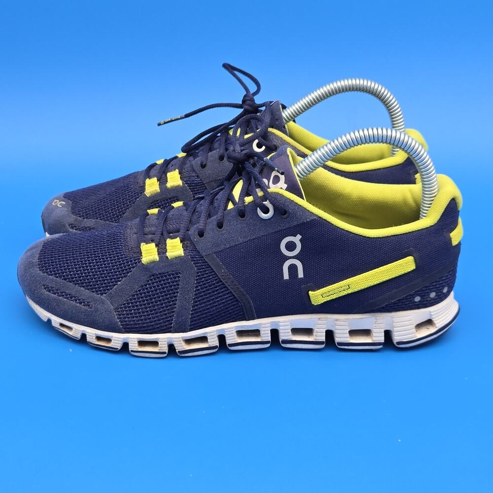 ON CLOUD 5 Women's Size 7.5 Running Shoes Navy Blue AND Neon Lime